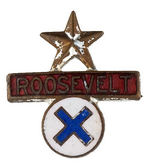 ROOSEVELT GROUP OF EIGHT ENAMEL OR ENAMEL PAINT ON BRASS PINS.