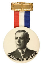 "WOODROW WILSON" LARGE 1913 INAUGURAL RIBBON BADGE.