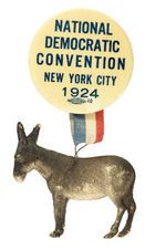 JOHN W. DAVIS DEMOCRATIC NOMINATING CONVENTION SOUVENIR BUTTON.