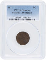 1C "INDIAN HEAD" CENTS LOT OF MIXED DATES PCGS GENUINE.