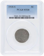 5C BUFFALO NICKEL LOT OF TWO PCGS GRADED.