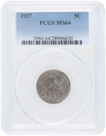 5C BUFFALO NICKEL LOT OF TWO PCGS GRADED.