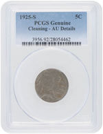 5C BUFFALO NICKEL LOT OF THREE PCGS GENUINE GRADED.