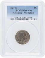 5C BUFFALO NICKEL LOT OF THREE PCGS GENUINE GRADED.