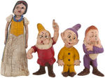 SNOW WHITE AND THE SEVEN DWARFS RARE COMPLETE SEIBERLING LATEX PRODUCTS CO. FIGURE SET.