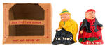 COMIC CHARACTER SALT & PEPPER SETS WITH DICK TRACY AND JUNIOR IN BOX.