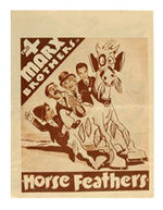 "THE FOUR MARX BROTHERS" "HORSE FEATHERS" HERALD.
