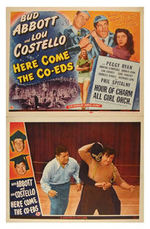 ABBOTT AND COSTELLO "HERE COME THE CO-EDS" LOBBY CARD PAIR.