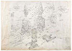 “BIG LOO ASSEMBLY DRAWING” MARX FACTORY LARGE BLUEPRINT ORIGINAL ART.