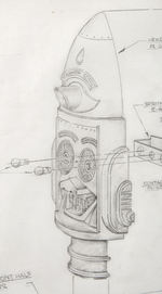 “BIG LOO ASSEMBLY DRAWING” MARX FACTORY LARGE BLUEPRINT ORIGINAL ART.