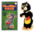 "BATTERY OPERATED SHOE SHINE BEAR."