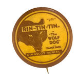 RARE "RIN-TIN-TIN JR." MASCOT SERIAL BUTTON.