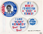 ROBERT KENNEDY AND HIS TIMES 1985 CBS-TV MINI-SERIES: 5 BUTTONS, POSTER & RELATED.