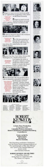 ROBERT KENNEDY AND HIS TIMES 1985 CBS-TV MINI-SERIES: 5 BUTTONS, POSTER & RELATED.