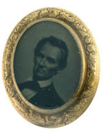 RARE LINCOLN OVAL FERROTYPE IN OVAL FRAME EX-JOHN FORD COLLECTION, DeWITT 1860-135.