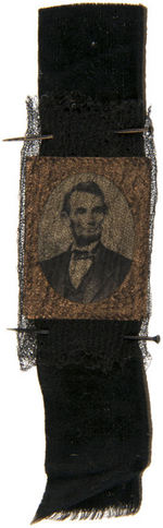 OUTSTANDING LINCOLN CAMPAIGN ITEM CONVERTED TO 1865 MOURNING BADGE EX-FORD.