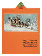 RARE WALT DISNEY STUDIO CHRISTMAS CARD FOR 1932.