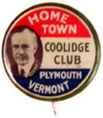 "HOME TOWN COOLIDGE CLUB" BUTTON.