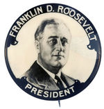 FDR STRIKING REAL PHOTO BUTTON UNLISTED IN HAKE.