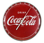 "DRINK COCA-COLA" ROUND THERMOMETER.