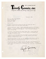 "TIMELY COMICS" CARTOONIST ENDORSEMENT LETTER FOR "ART INSTRUCTION, INC."