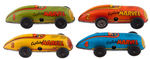 "CAPTAIN MARVEL" WIND-UP RACERS SET.