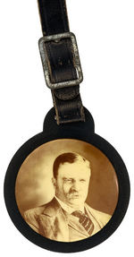 ROOSEVELT FOUR WATCH FOBS WITH CELLULOID PORTRAITS: THREE 1904, ONE 1912.