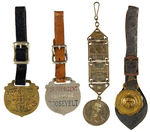 ROOSEVELT FOUR METAL WATCH FOBS INCLUDING "ROOSEVELT & JOHNSON 1912."