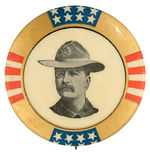 ROOSEVELT IN ROUGH RIDER UNIFORM BUTTON ISSUED FOR 1900 CAMPAIGN.