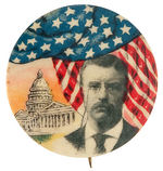 THEODORE ROOSEVELT RARE DESIGN OF DRAPED FLAG AND U.S. CAPITOL.