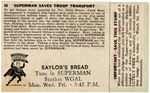 “SUPERMAN” PREMIUM BREAD CARD #16 COMPLETE WITH STAMP.