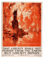 WORLD WAR I "THAT LIBERTY SHALL NOT PERISH FROM THE EARTH" FOURTH LIBERTY LOAN POSTER.