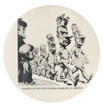 EMPEROR'S NEW CLOTHES RARE ANTI NIXON & ANTI WAR 4" CARTOON BUTTON.