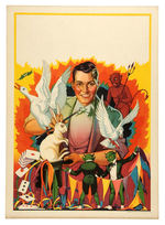 MAGICAL MAGICIAN UNUSED LINEN-MOUNTED POSTER.