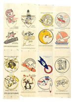 WWII ERA INSIGNIA TRANFERS INCLUDING SOME WALT DISNEY STUDIO DESIGNED.