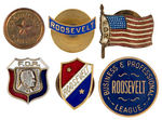 FRANKLIN ROOSEVELT GROUP OF SIX CAMPAIGN LAPEL STUDS.