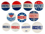 "ROOSEVELT" GROUP OF 11 CAMPAIGN NAME BUTTONS.