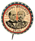 CLASSIC JUGATE BUTTON "NATIONAL WHEELMENS McKINLEY AND HOBART CLUB."