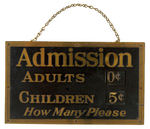 MOVIE THEATER "ADMISSION" SIGN.