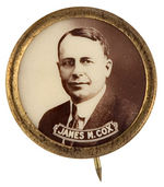 "JAMES M. COX" REAL PHOTO BUTTON HAKE #15.