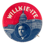 SCARCE "WILLKIE-ITE" PICTURE BUTTON HAKE #42.