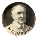 "W. G. HARDING" SCARCE PORTRAIT BUTTON.