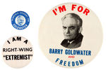 GOLDWATER THREE SCARCE BUTTONS.