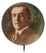 WILSON RARE REAL PHOTO PORTRAIT BUTTON WITH COLOR TINTED BACKGROUND.