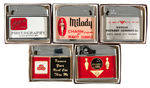 MISC. ADVERTISING GROUP OF NINE PROMO LIGHTERS.