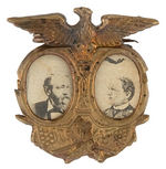 HARRISON AND MORTON CARDBOARD PHOTO JUGATE ON BRASS SHELL PIN.