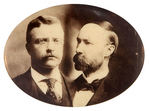 ROOSEVELT AND FAIRBANKS UNUSUAL OVAL REAL PHOTO JUGATE BUTTON.