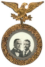 McKINLEY/ROOSEVELT PAPER PHOTO JUGATE IN ORNATE FRAME.