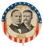 McKINLEY AND ROOSEVELT LARGE AND SCARCE 1900 JUGATE BUTTON.