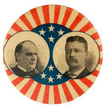 McKINLEY AND ROOSEVELT 1900 JUGATE WITH STAR AND STRIPE BURST DESIGN.